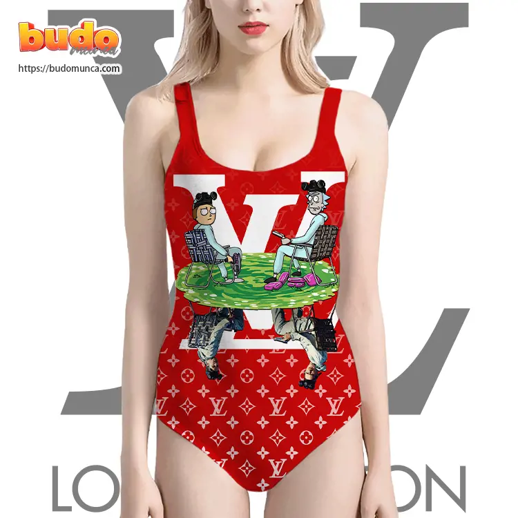 Lv feat breaking bad rick and morty swimsuit louis vuitton gift uninque for women